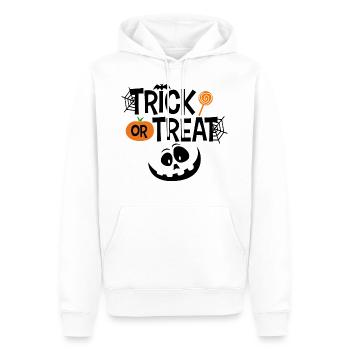 Trick or Treat Halloween Gesicht Kürbis - Männer Premium Bio Hoodie - Weiß - Vorne - Nico (187cm)
