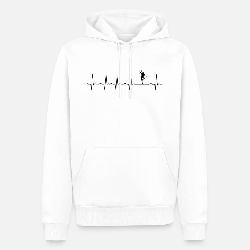 danse - Sweat à capuche Premium bio Homme - blanc