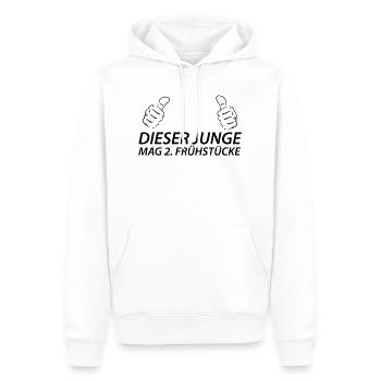 Drôle de dictons - Sweat à capuche Premium bio Homme - blanc - Devant - Nico (187cm)