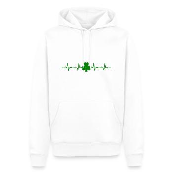 Heartbeats Irish Clover Heart Rate - Männer Premium Bio Hoodie - Weiß - Vorne - Nico (187cm)