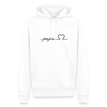 papa - Männer Premium Bio Hoodie - Weiß - Vorne - Nico (187cm)