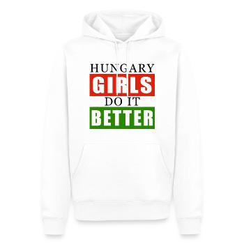 Hungary - Männer Premium Bio Hoodie - Weiß - Vorne - Nico (187cm)