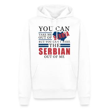 serbia - Men’s Premium Organic Hoodie - white - Front - Nico (187cm)