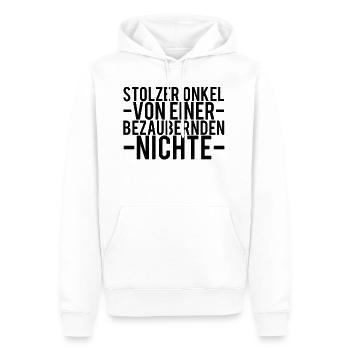 oncle - Sweat à capuche Premium bio Homme - blanc - Devant - Nico (187cm)
