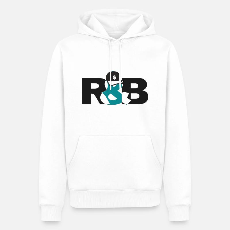RnB - Sweat à capuche Premium bio Homme - blanc