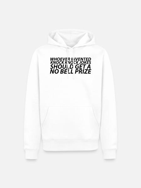 Nobel Preis Witz lustige englische Witze - Männer Premium Bio Hoodie - Weiß