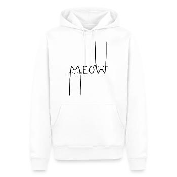 Meow! - Männer Premium Bio Hoodie - Weiß - Vorne - Nico (187cm)