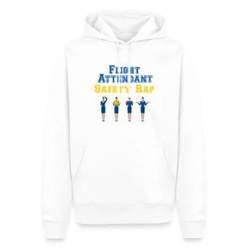 Flight Attendant Safety Rap - Flugbegleiter - Männer Premium Bio Hoodie - Weiß - Vorne - Nico (187cm)