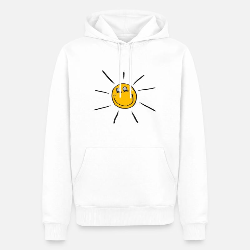 Soleil - Sweat à capuche Premium bio Homme - blanc