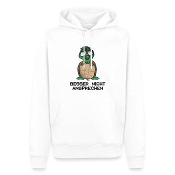 Besser nicht ansprechen - Männer Premium Bio Hoodie - Weiß - Vorne - Nico (187cm)