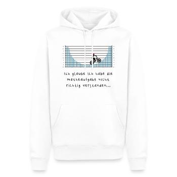Pilote BMX cool en calculant à l’école - Sweat à capuche Premium bio Homme - blanc - Devant - Nico (187cm)