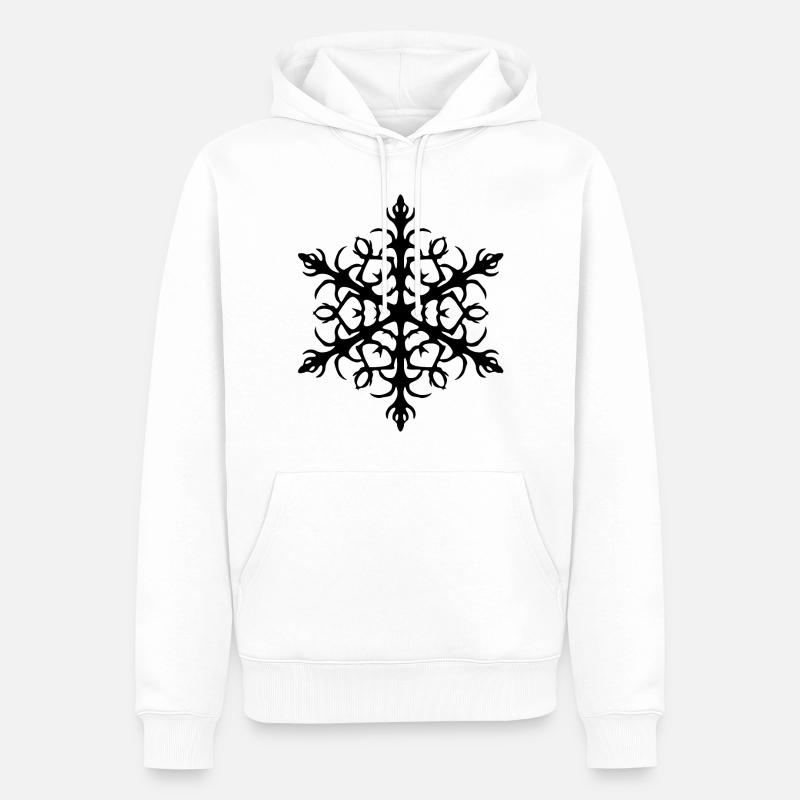 Flocon de neige - hiver - Sweat à capuche Premium bio Homme - blanc