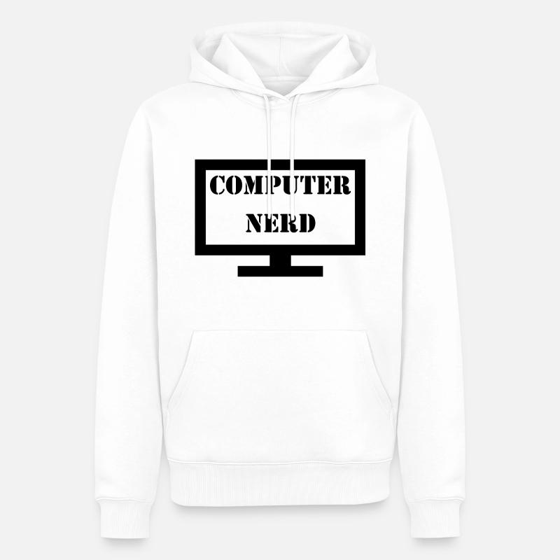 Computer Nerd - Männer Premium Bio Hoodie - Weiß