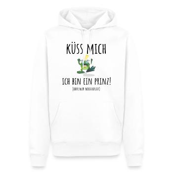 Kiss me - Men’s Premium Organic Hoodie - white - Front - Nico (187cm)