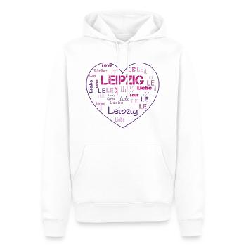 Leipzig pink Herz Geschenk Liebe - Männer Premium Bio Hoodie - Weiß - Vorne - Nico (187cm)