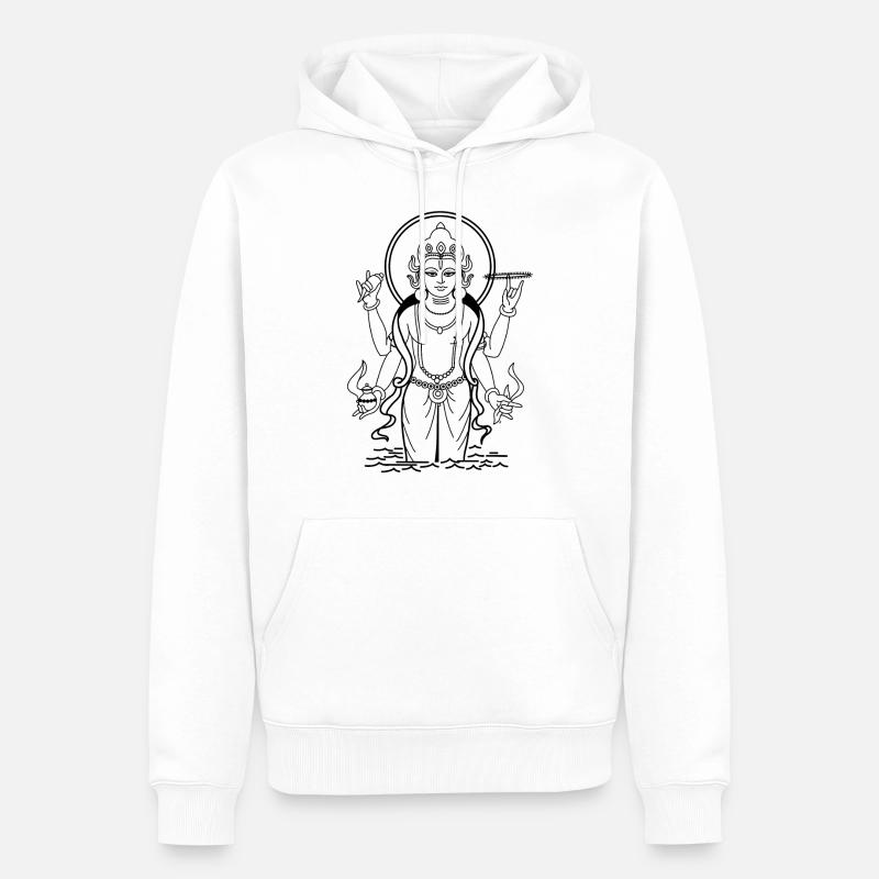 Lord Dhanvantari 5 - Männer Premium Bio Hoodie - Weiß