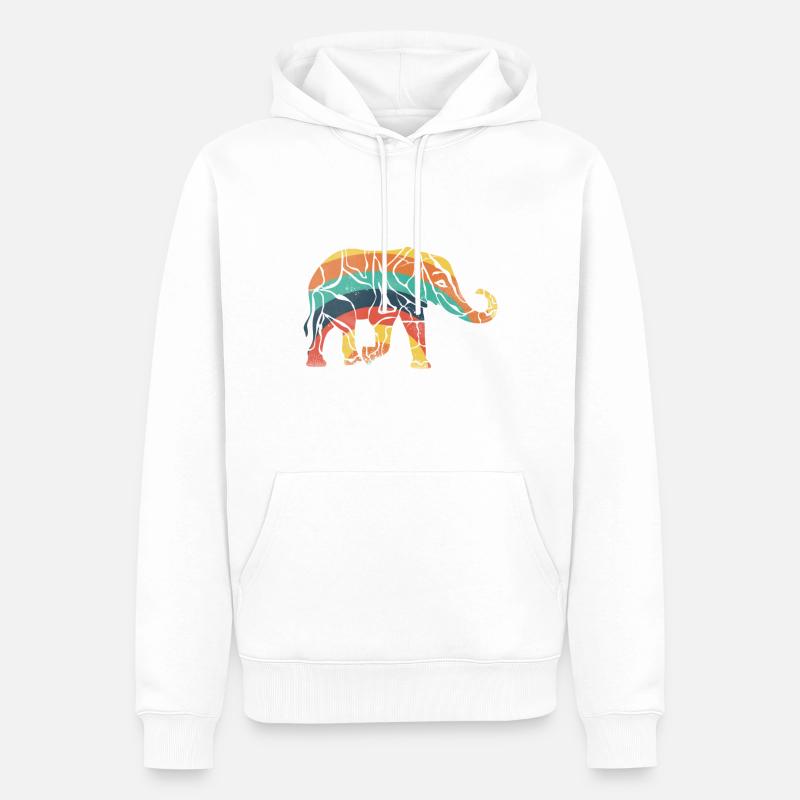 Désert d'éléphant d'Afrique - Sweat à capuche Premium bio Homme - blanc