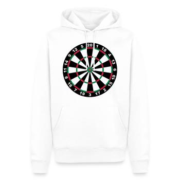 Dartscheibe - Männer Premium Bio Hoodie - Weiß - Vorne - Nico (187cm)