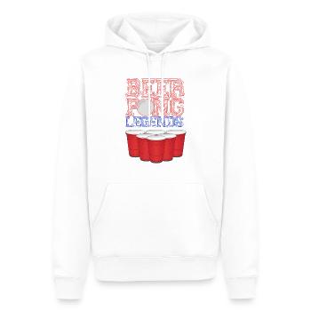 Beerpong - Sweat à capuche Premium bio Homme - blanc - Devant - Nico (187cm)