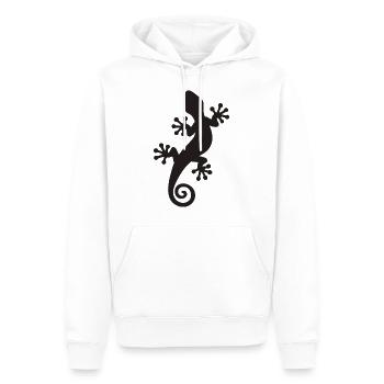 Gecko - Männer Premium Bio Hoodie - Weiß - Vorne - Nico (187cm)