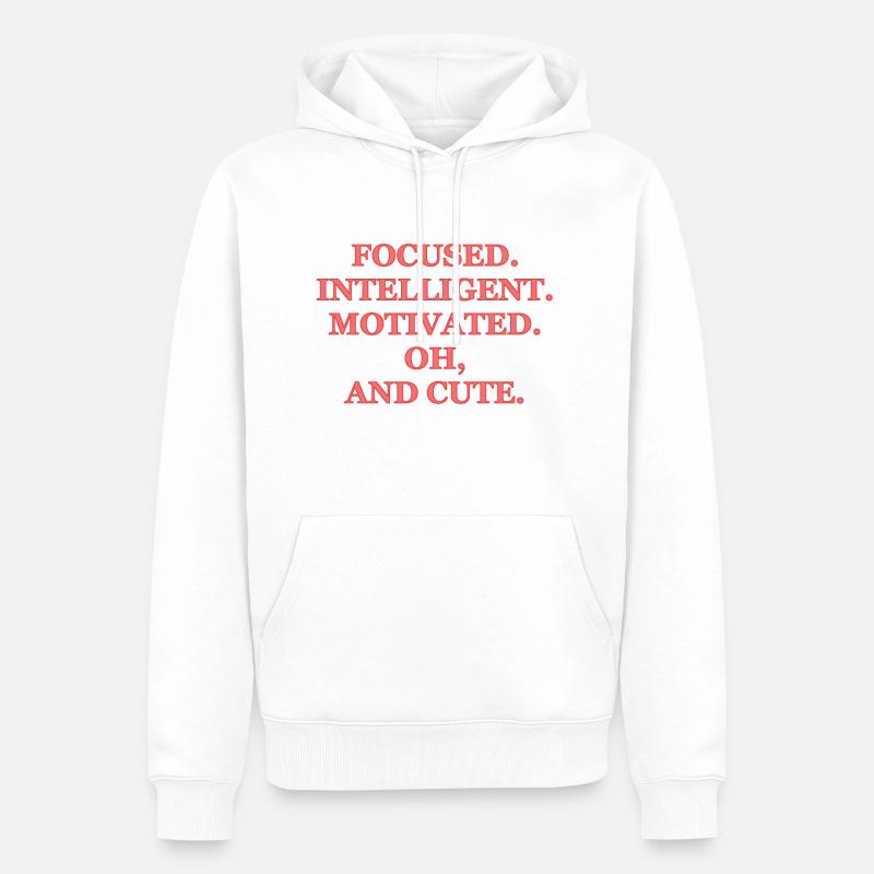 Oh, and Cute! - Männer Premium Bio Hoodie - Weiß