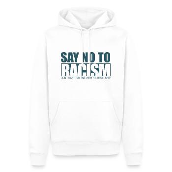 Gegen Rassismus - Männer Premium Bio Hoodie - Weiß - Vorne - Nico (187cm)