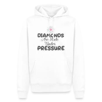 DIAMONDS ARE MADE UNDER PRESSURE - Männer Premium Bio Hoodie - Weiß - Vorne - Nico (187cm)