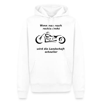 Motorrad Spruch Bike Chopper Motorradfahrer Biker - Männer Premium Bio Hoodie - Weiß - Vorne - Nico (187cm)