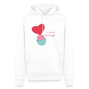 Cats are my favourite people - Männer Premium Bio Hoodie - Weiß - Vorne - Nico (187cm)
