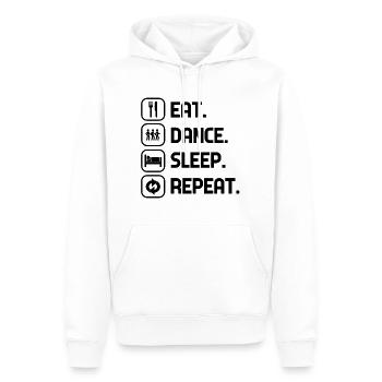 Eat Dance Sleep Repeat - Sweat à capuche Premium bio Homme - blanc - Devant - Nico (187cm)