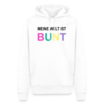 MON MONDE EST COLORÉ ! EDITION LIMITÉE - Sweat à capuche Premium bio Homme - blanc - Devant - Nico (187cm)
