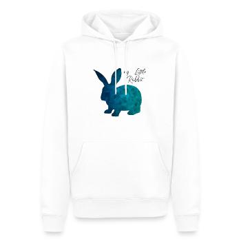 Lapin lapin lapin abstrait - Sweat à capuche Premium bio Homme - blanc - Devant - Nico (187cm)