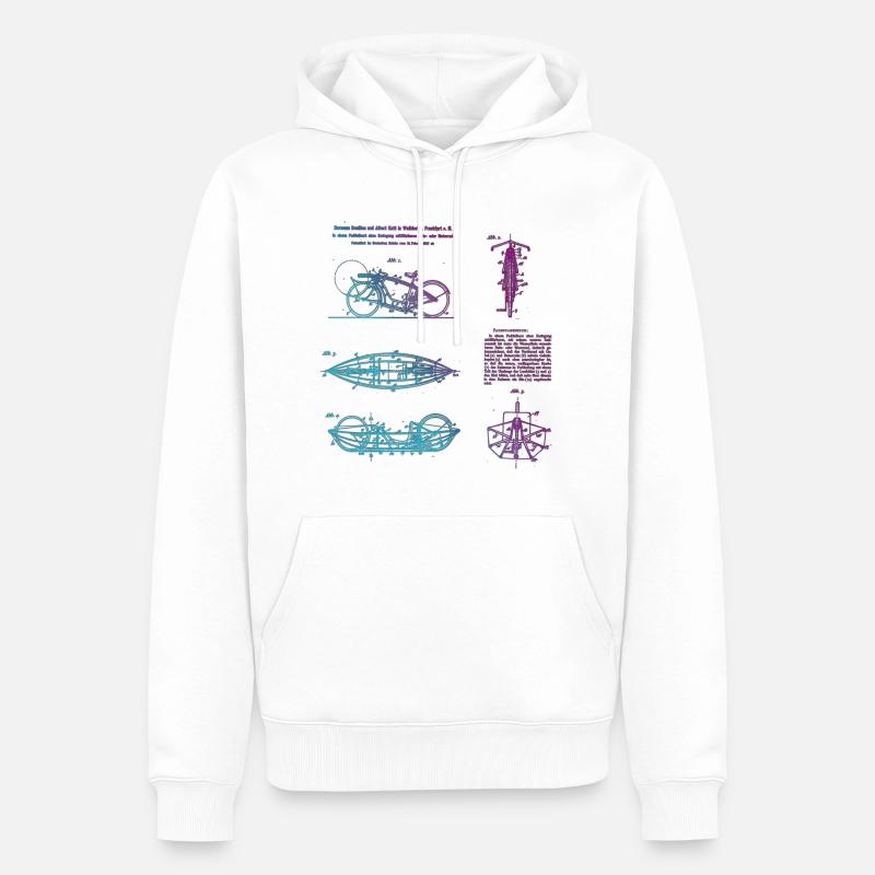 DE482906 Blau Violet - Männer Premium Bio Hoodie - Weiß
