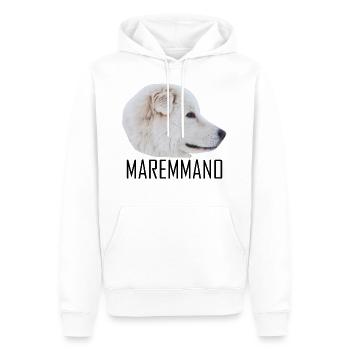 MAREMMANO ABRUZZESE - Sweat à capuche Premium bio Homme - blanc - Devant - Nico (187cm)