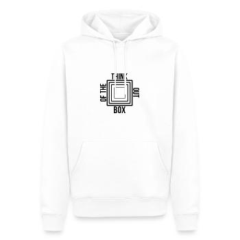 penser hors de la boîte - Sweat à capuche Premium bio Homme - blanc - Devant - Nico (187cm)