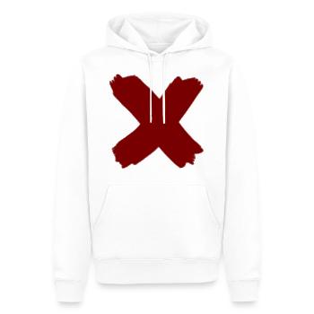 X rouge - Sweat à capuche Premium bio Homme - blanc - Devant - Nico (187cm)