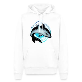 requin - Sweat à capuche Premium bio Homme - blanc - Devant - Nico (187cm)