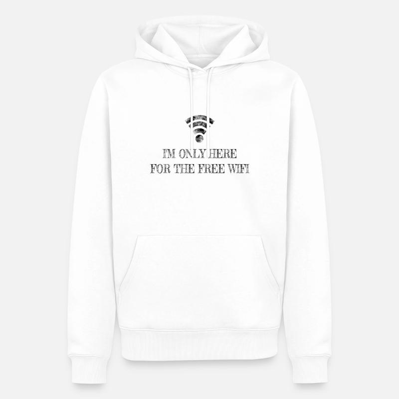Wifi gratuit - Sweat à capuche Premium bio Homme - blanc