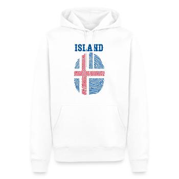 Islande - Sweat à capuche Premium bio Homme - blanc - Devant - Nico (187cm)