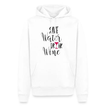 Save Water drink wine Rotwein Sprüche Geschenkidee - Männer Premium Bio Hoodie - Weiß - Vorne - Nico (187cm)
