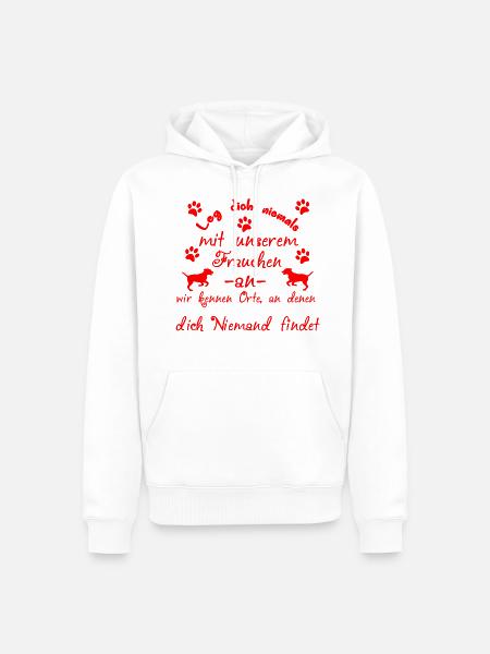 Hund Spruch Gassi gehen - Männer Premium Bio Hoodie - Weiß