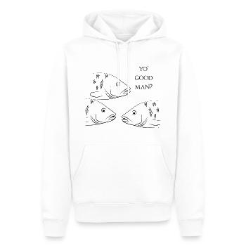 Poisson / pêche / poisson / cadeau - Sweat à capuche Premium bio Homme - blanc - Devant - Nico (187cm)