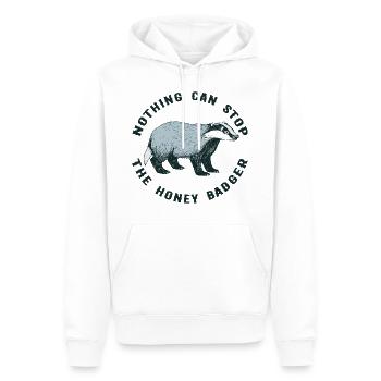 NOTHING CAN STOP THE HONEY BADGER - Sweat à capuche Premium bio Homme - blanc - Devant - Nico (187cm)
