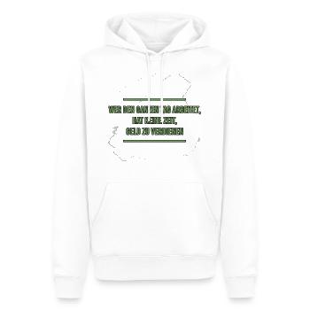 Spruch finanzielle Freiheit - Männer Premium Bio Hoodie - Weiß - Vorne - Nico (187cm)