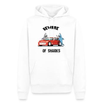 Cadeau de poisson requin requin blanc requin blanc - Sweat à capuche Premium bio Homme - blanc - Devant - Nico (187cm)