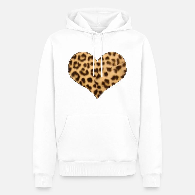 Coeur de Léo - Sweat à capuche Premium bio Homme - blanc