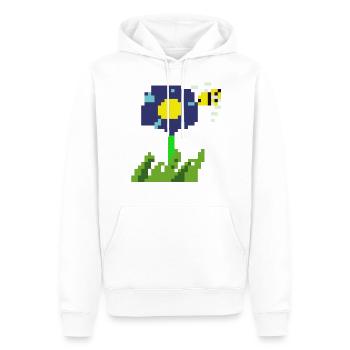 Pixel flower - Men’s Premium Organic Hoodie - white - Front - Nico (187cm)