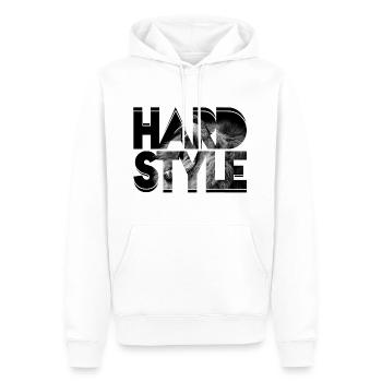 HARDSTYLE, GESCHENK - Männer Premium Bio Hoodie - Weiß - Vorne - Nico (187cm)