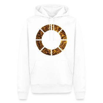CIRCLES KREISE GOLD 14 - Männer Premium Bio Hoodie - Weiß - Vorne - Nico (187cm)