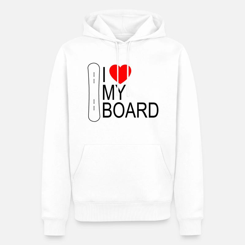Snowboard - Männer Premium Bio Hoodie - Weiß
